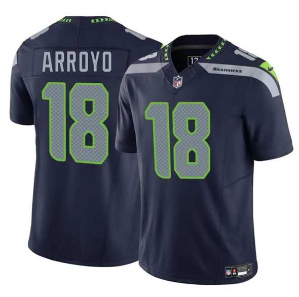 Men & Women & Youth Seattle Seahawks #18 Elijah Arroyo Navy 2025 Draft F.U.S.E. Vapor Limited Stitched Jersey->seattle seahawks->NFL Jersey
